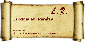 Lindmayer Renáta névjegykártya